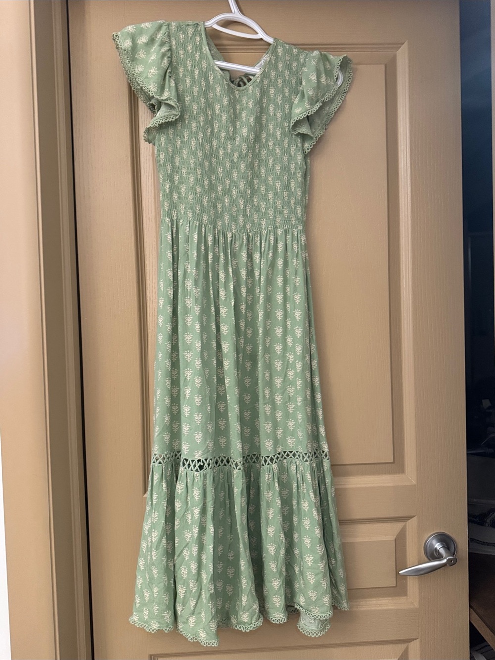 Patrons of Peace Mint Green Floral Maxi Dress